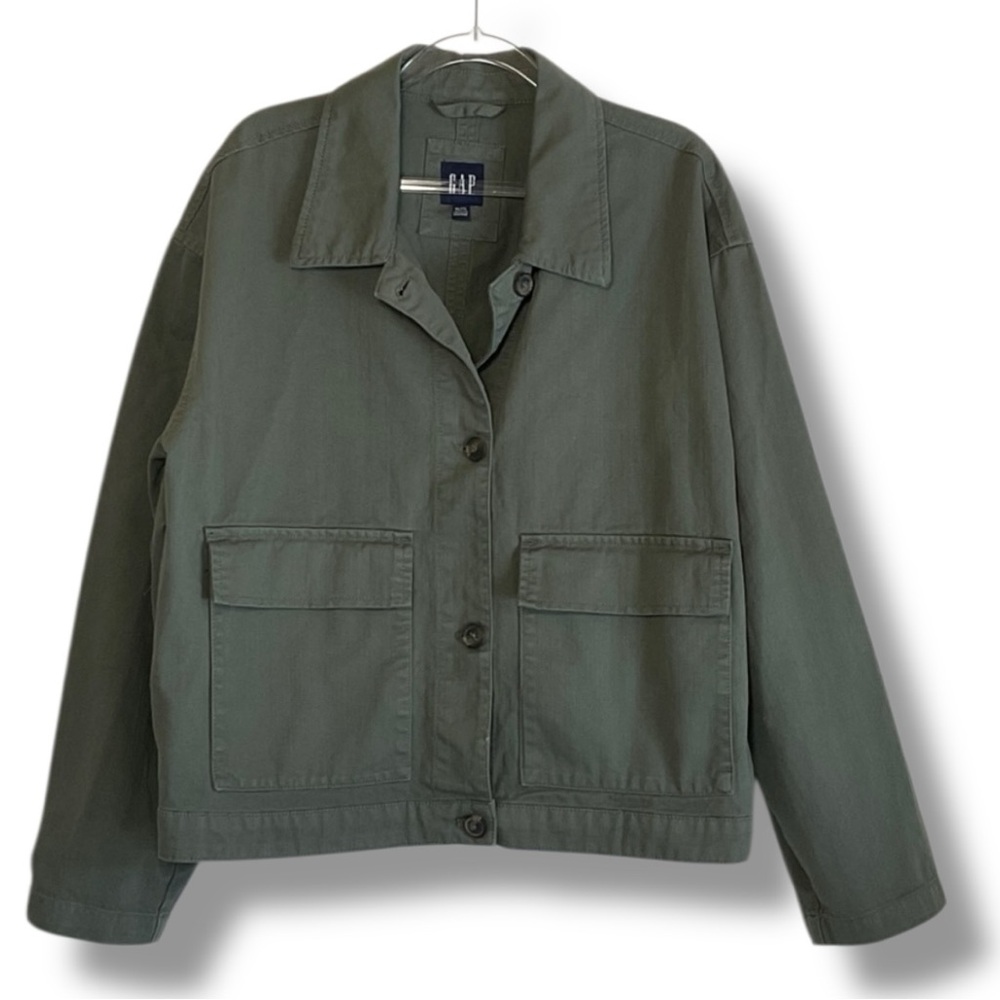 GAP Utility Jacket‎ Womens Khaki Olive Green Trucker Size XL